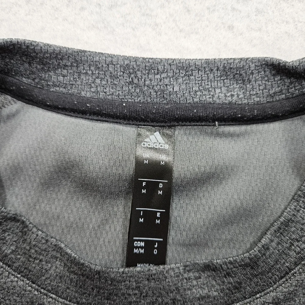 Adidas Heavy Knit Athletic T Shirt Mens Medium Charcoal Gray Raglan Sleeve